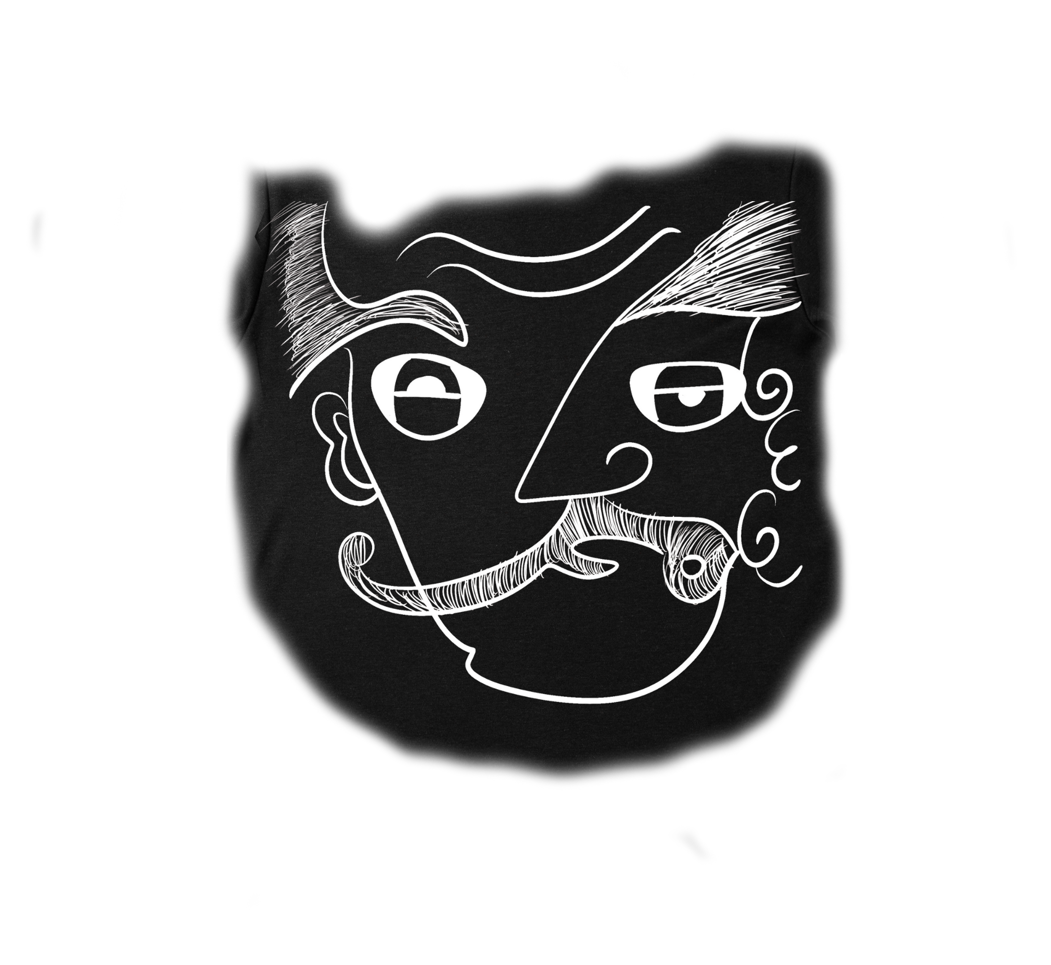 Diseño ilustrado sobre playera negra