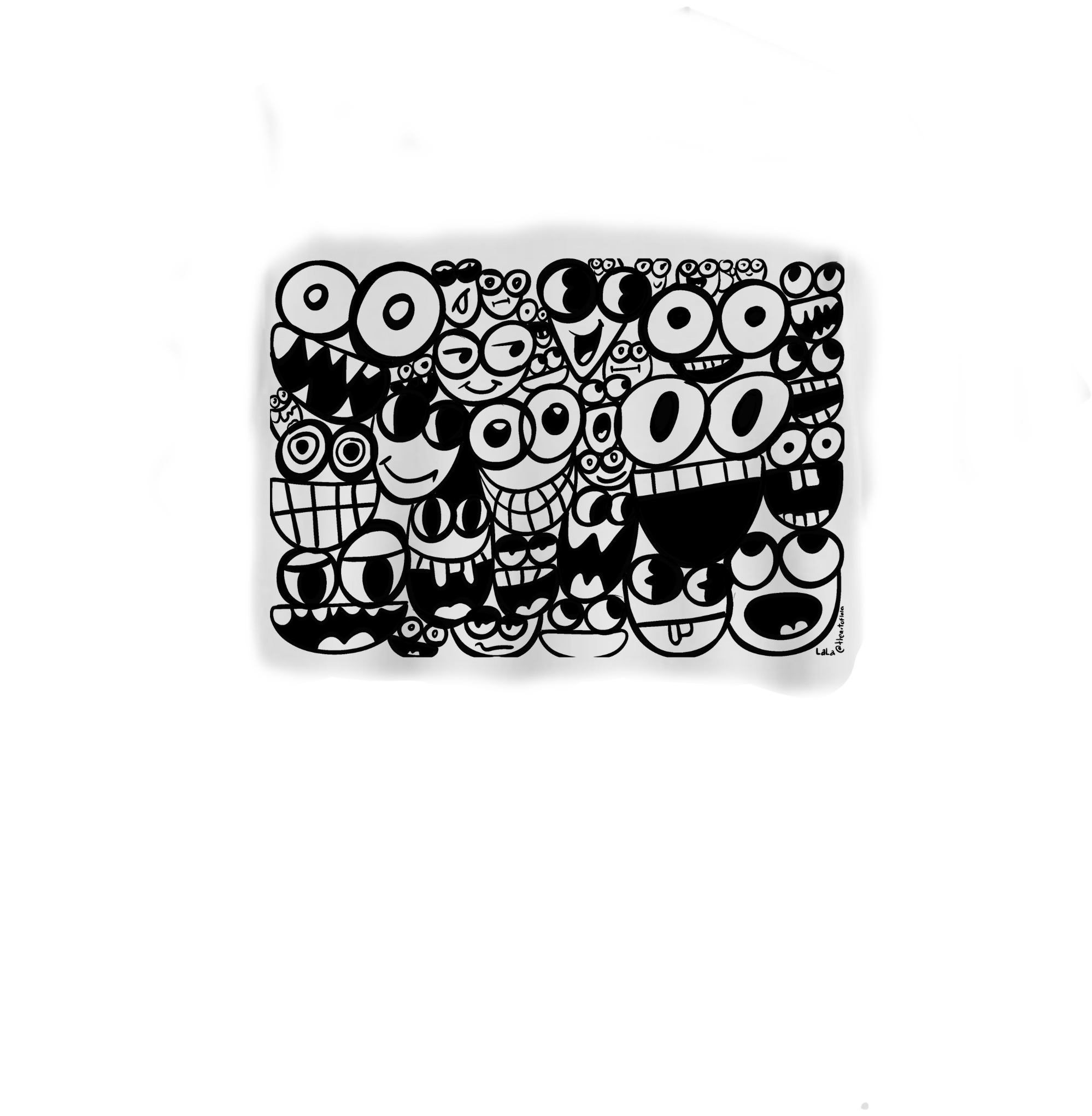 Diseño ilustrado sobre playera blanca